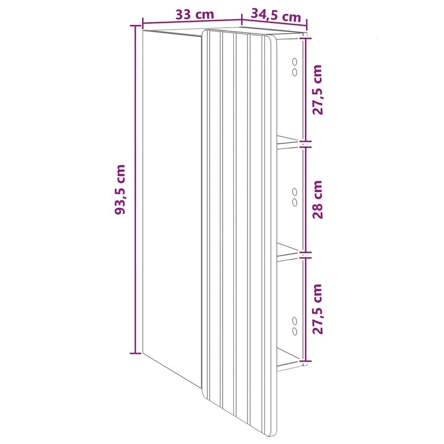 Armoire Murale Blanc 33 x 34,5 x 94 cm Bois d'ingénierie - 9