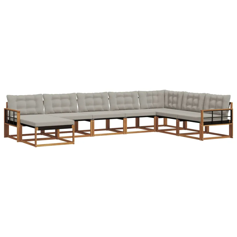 Ensemble de canapés d'extérieur 8 pcs Gris Naturel et Clair - 2