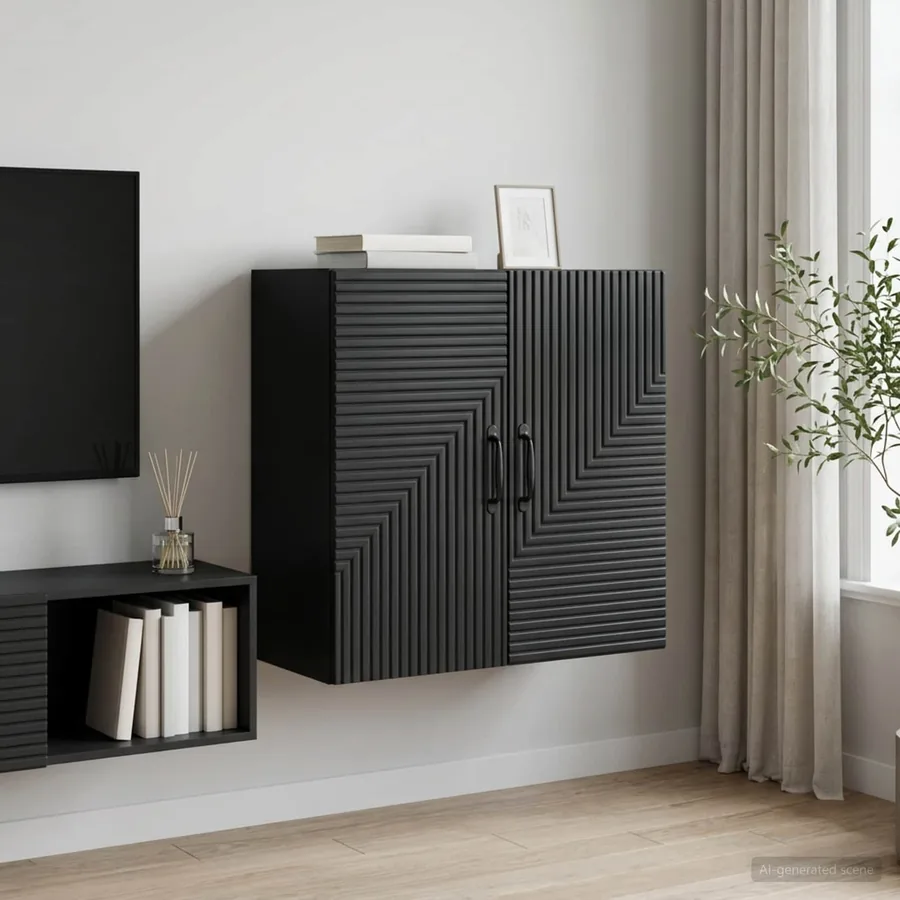 Armoire Murale Noir 59 x 31 x 60 cm Bois d'ingénierie