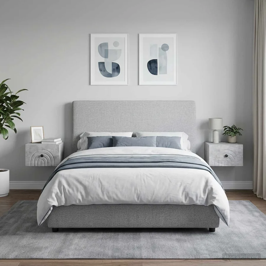 Cabinet de chevet mural 2 pcs Gris béton 33 x 34,5 x 20 cm