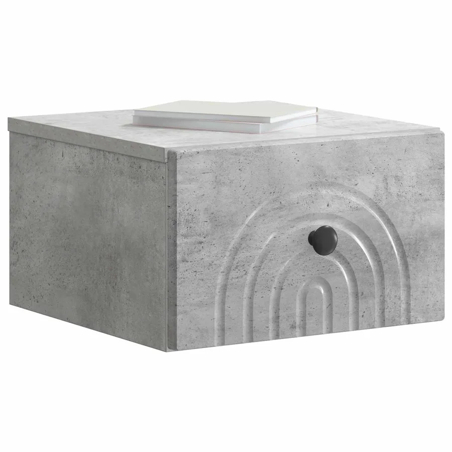 Cabinet de chevet mural 2 pcs Gris béton 33 x 34,5 x 20 cm - 3
