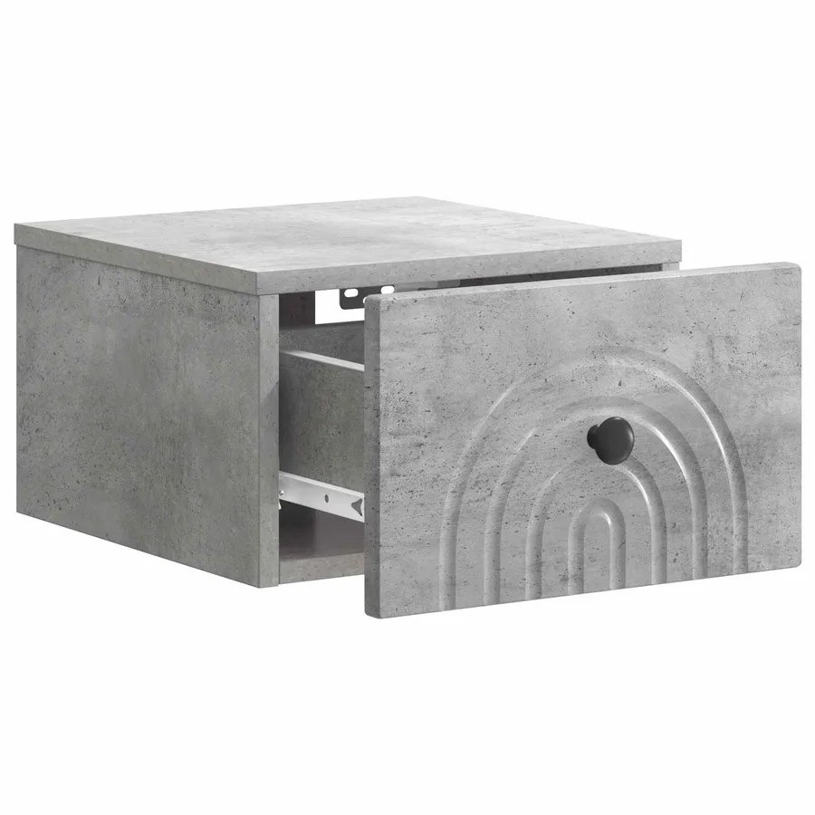 Cabinet de chevet mural 2 pcs Gris béton 33 x 34,5 x 20 cm - 6