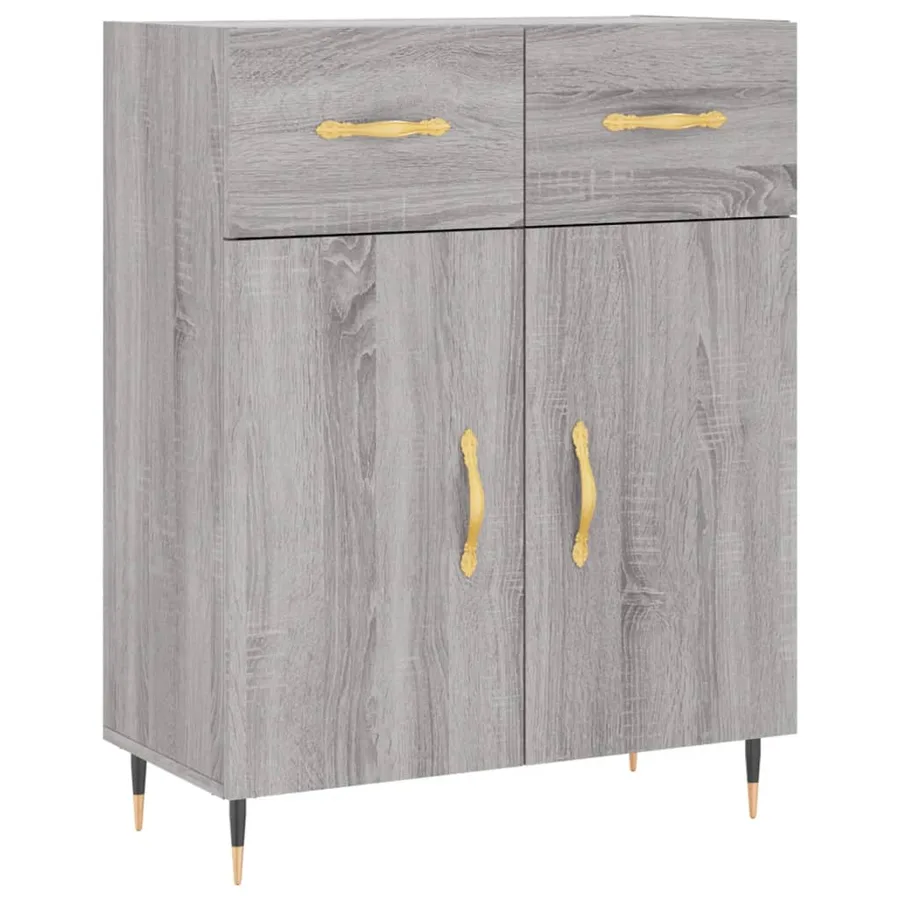 Buffet haut Sonoma gris 69,5x34x180 cm Bois d'ingénierie - 7