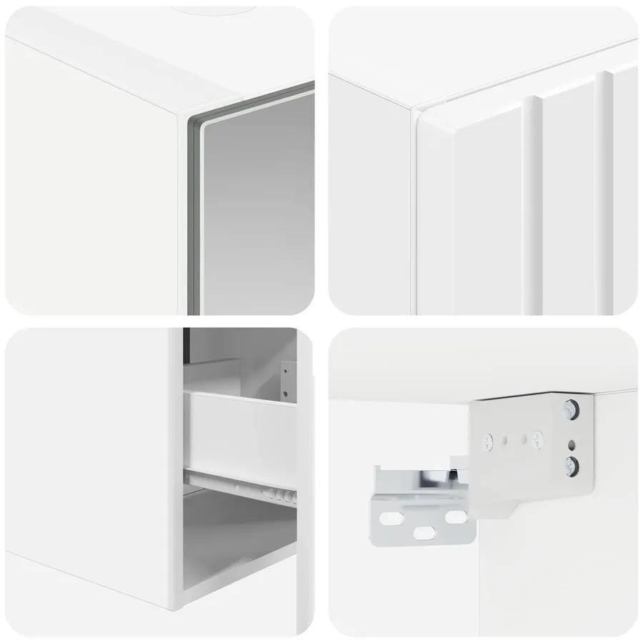 Ensemble d'armoire de salle de bain 5 pcs Blanc - 8
