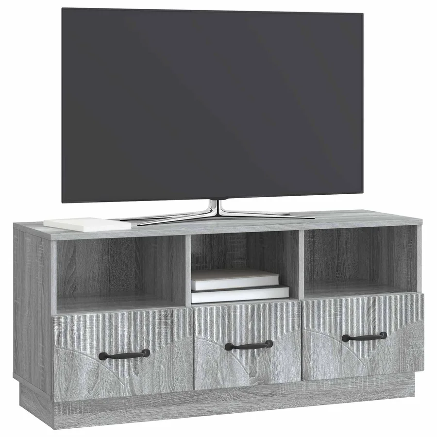 Meuble TV Sonoma gris 102 x 34,5 x 47 cm Bois d'ingénierie - 3