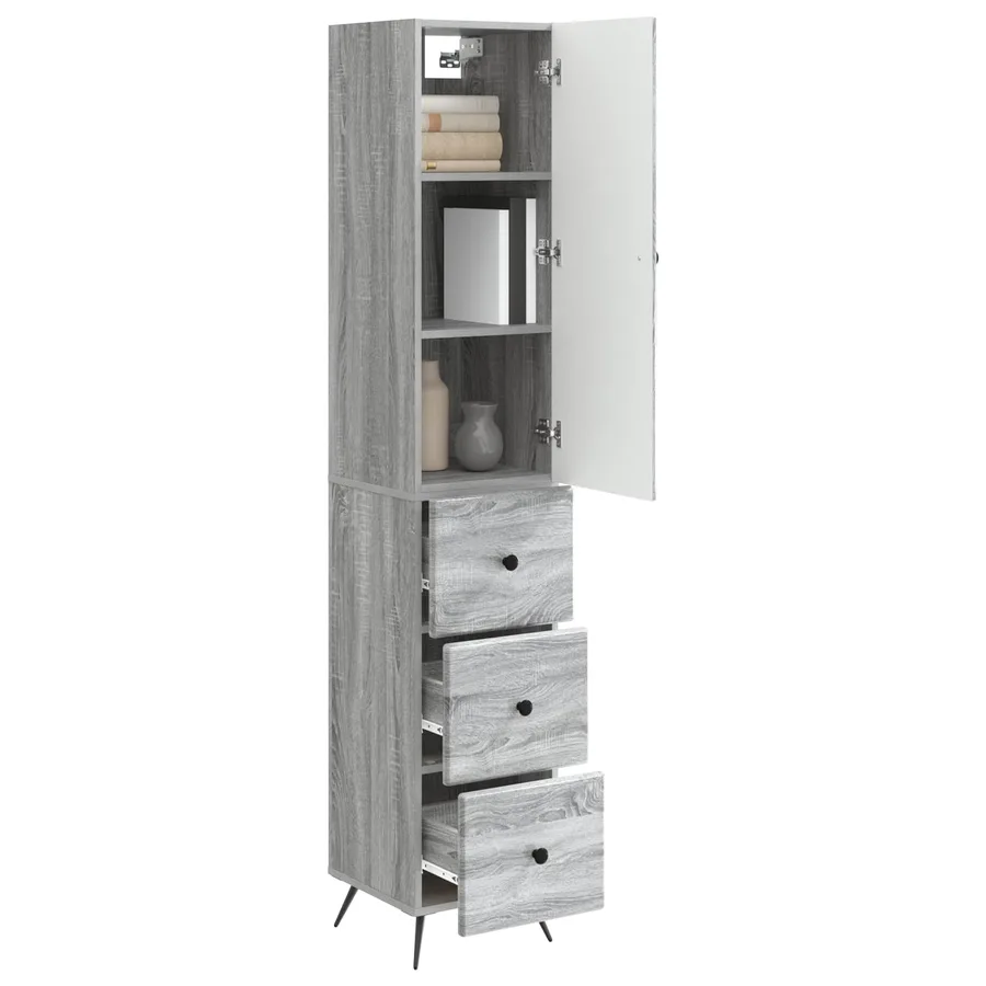 Ensemble de Meubles 2 pcs Sonoma gris 34,5 x 34,5 x 90 cm - 3