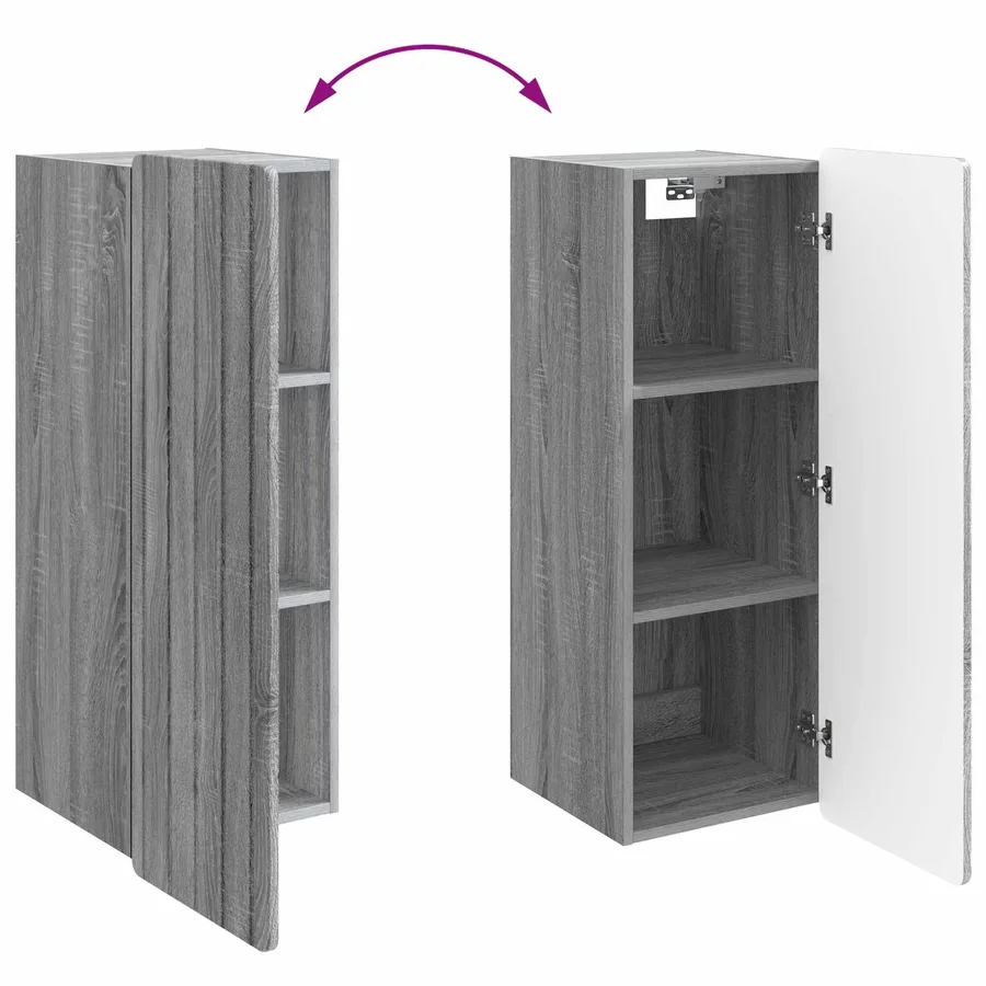 Armoire Murale Sonoma gris 33 x 34,5 x 94 cm Bois d'ingénierie - 8