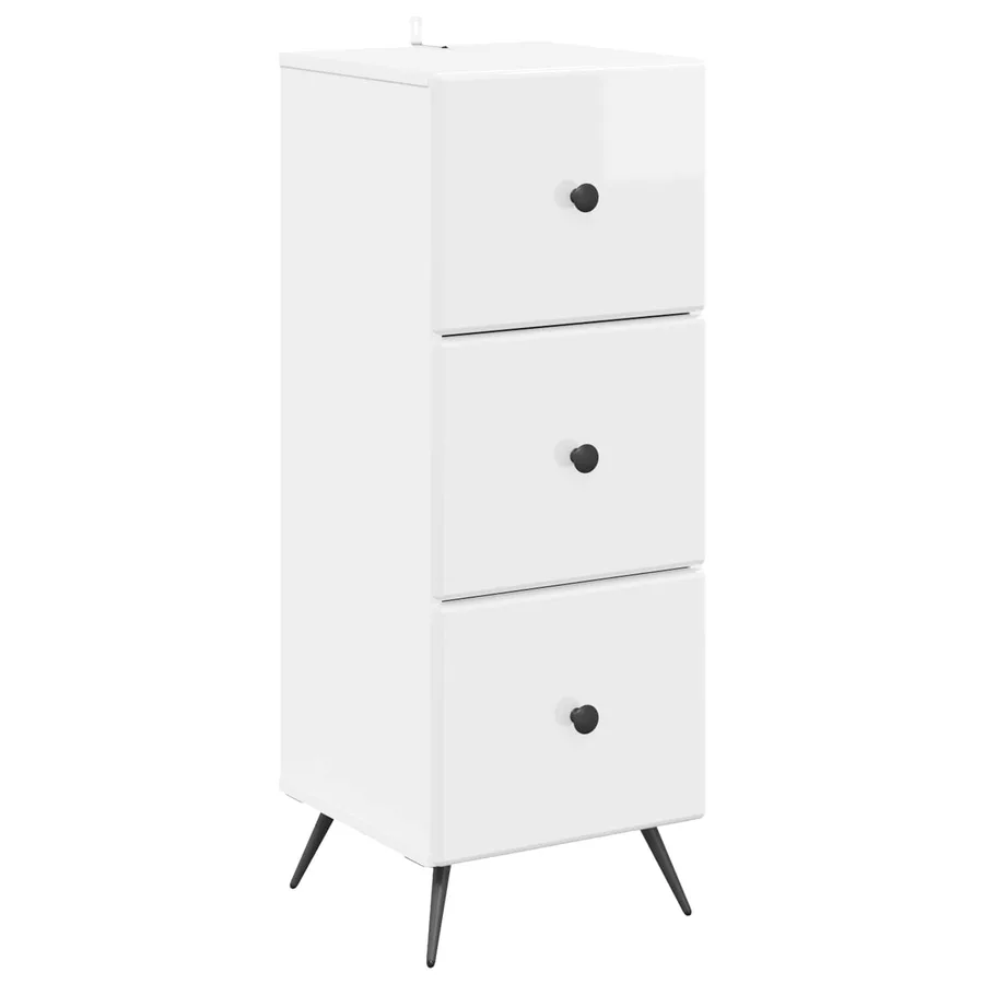 Armoire à tiroirs Blanc brillant 33 x 34,5 x 90 cm - 2