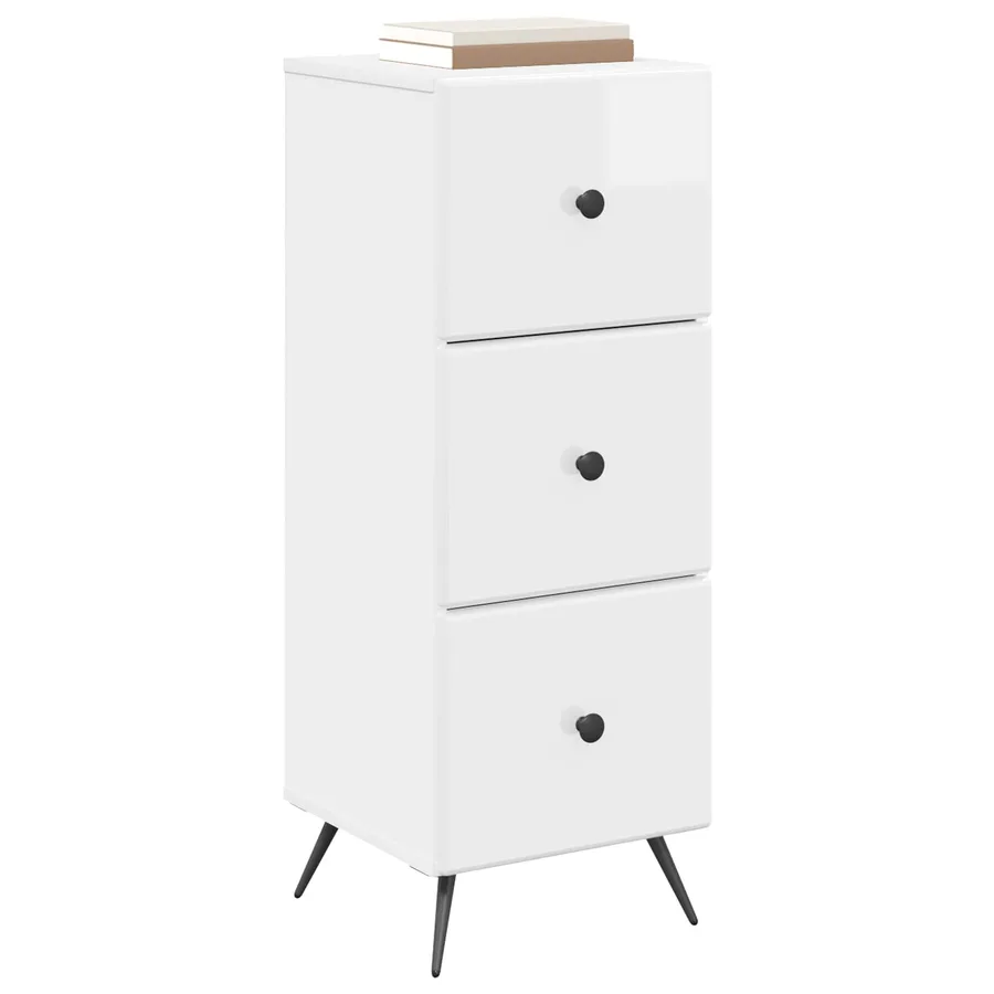 Armoire à tiroirs Blanc brillant 33 x 34,5 x 90 cm - 3