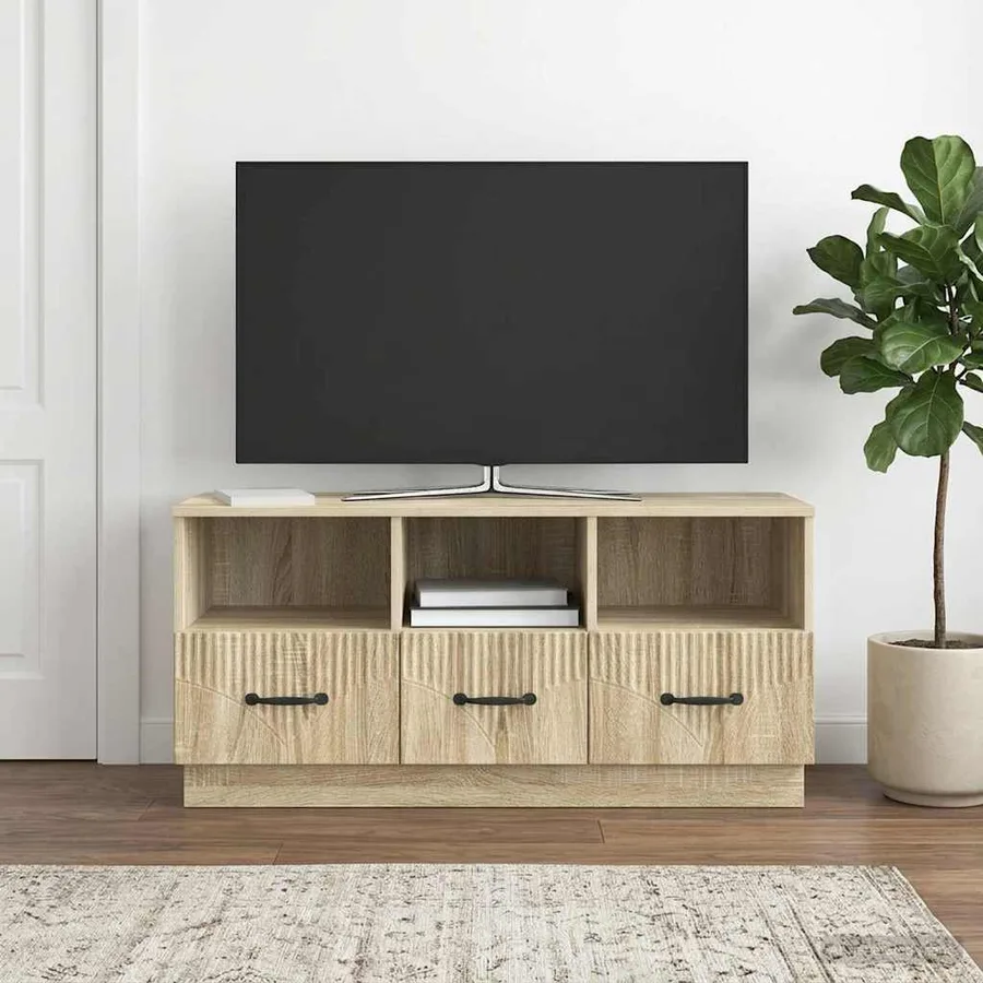 Meuble TV Chêne Sonoma 102 x 34,5 x 47 cm Bois d'ingénierie - 4