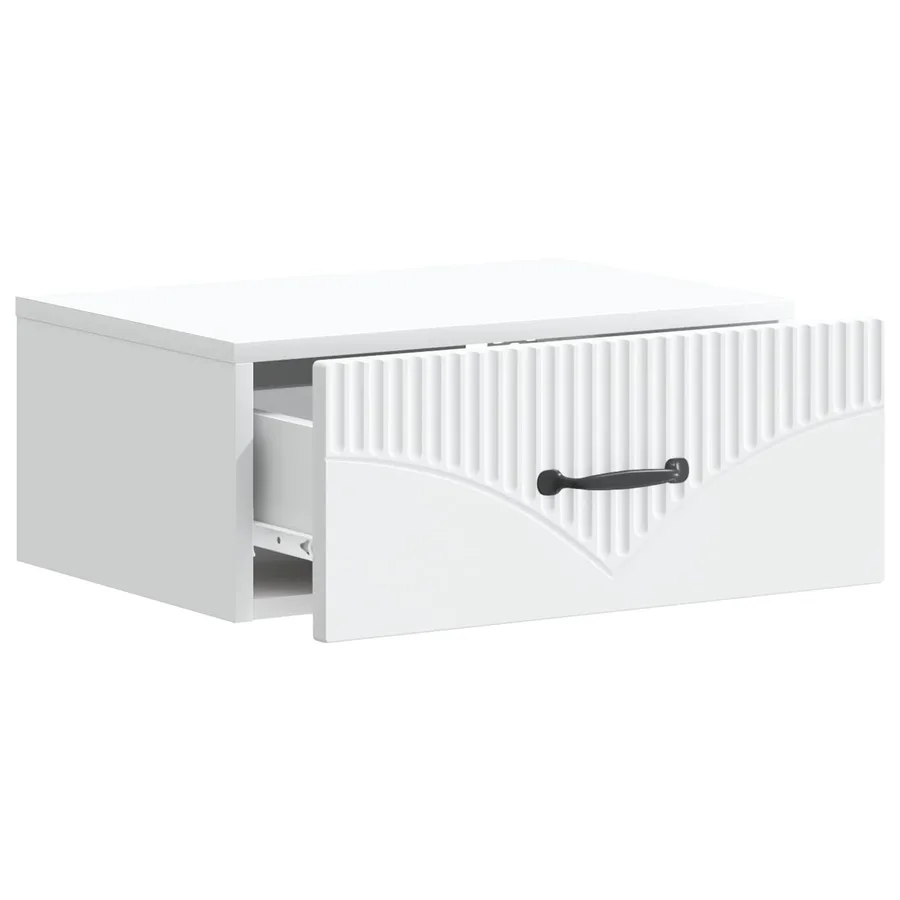 Cabinet de chevet mural avec tiroir Blanc 49 x 34,5 x 20 cm - 4