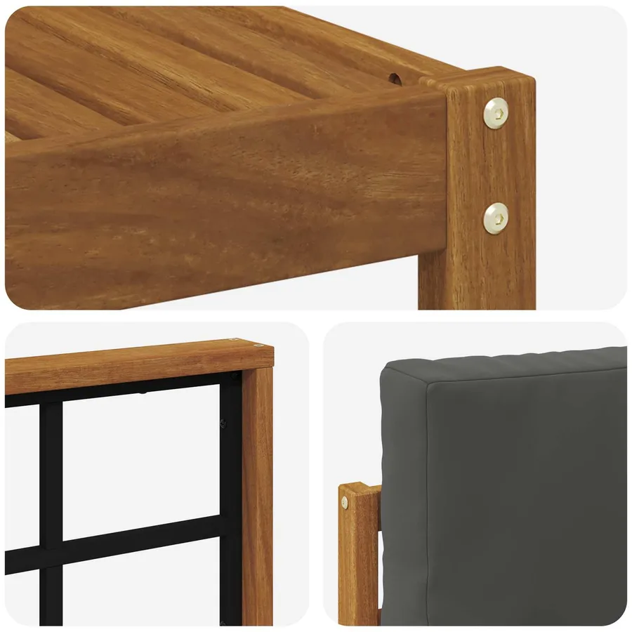 Ensemble de canapés d'extérieur 6 pcs Naturel et Anthracite - 6