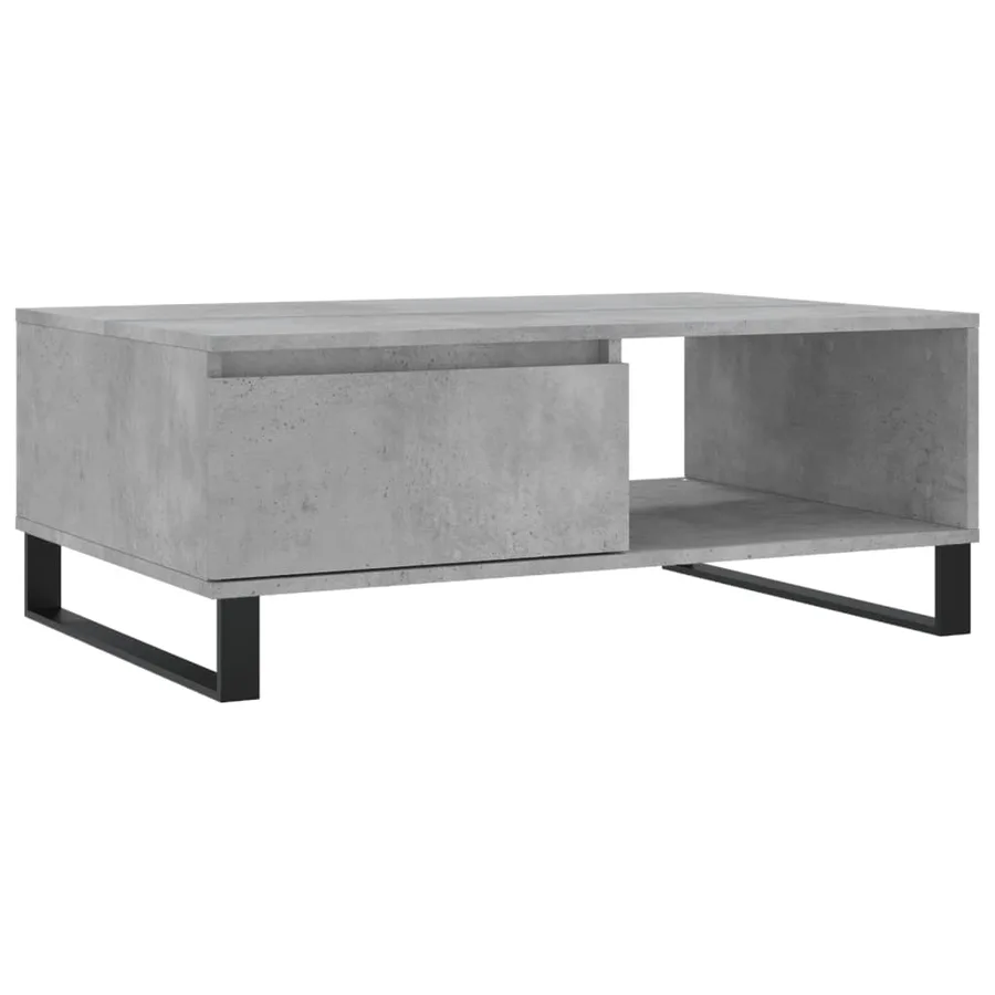 Table basse gris béton 90x60x35 cm bois d'ingénierie - 2
