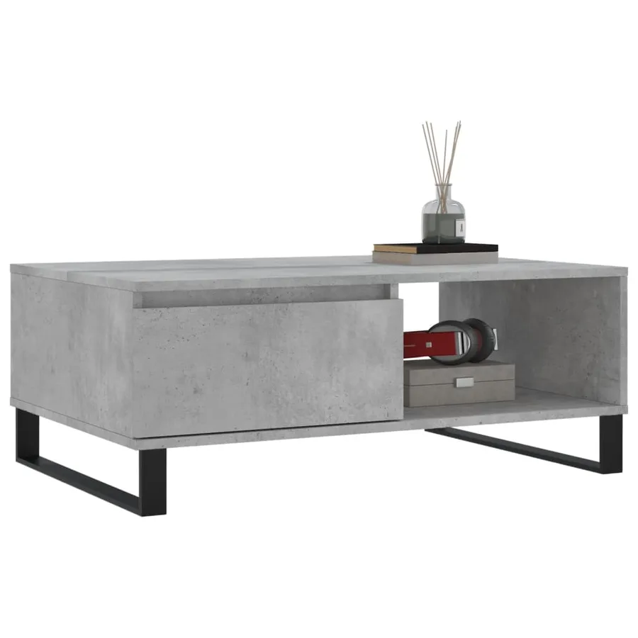 Table basse gris béton 90x60x35 cm bois d'ingénierie - 3