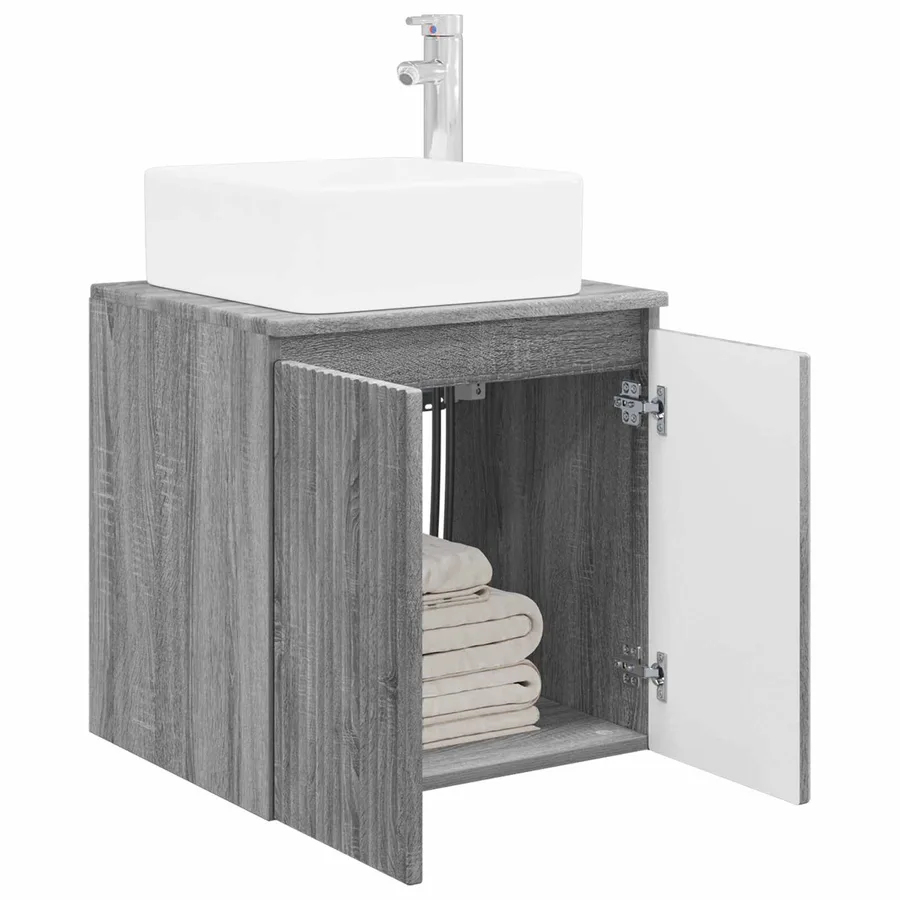 Vanité de lavabo mural Sonoma gris 49,5 x 41 x 63 cm - 3