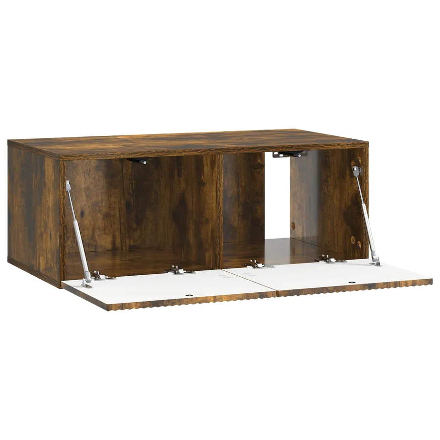 Meuble TV mural Chêne fumé 78,5 x 41 x 30 cm Bois d'ingénierie - 5