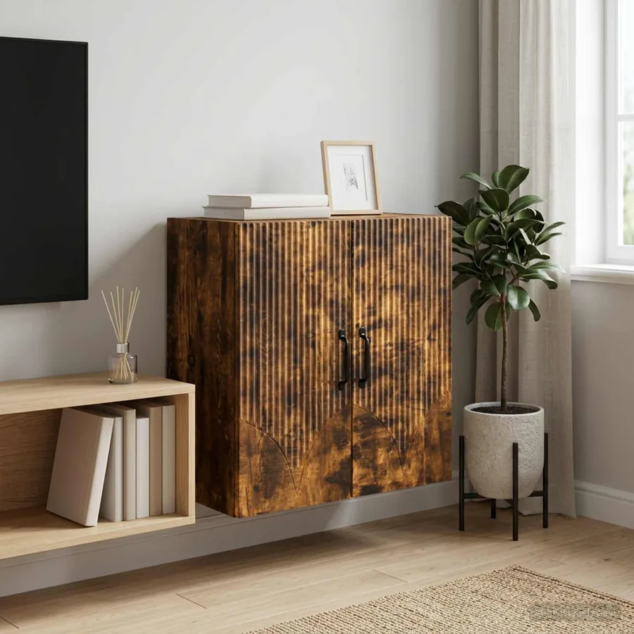 Armoire Murale Chêne fumé 59 x 31 x 60 cm Bois d'ingénierie