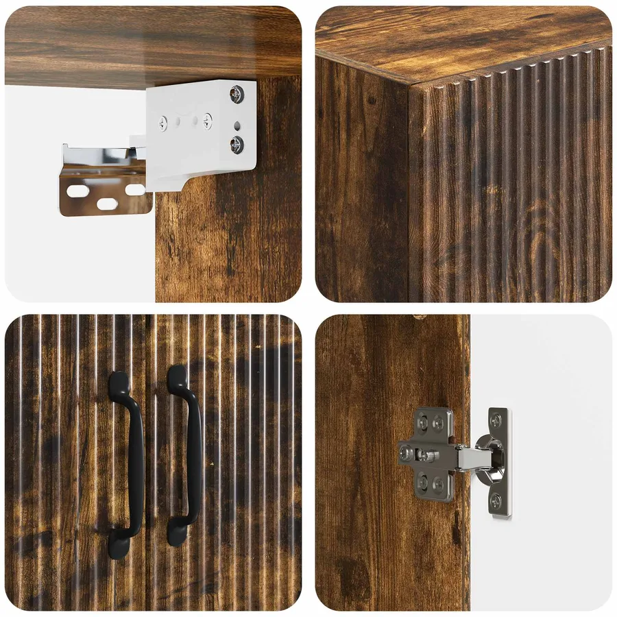 Armoire Murale Chêne fumé 59 x 31 x 60 cm Bois d'ingénierie - 7