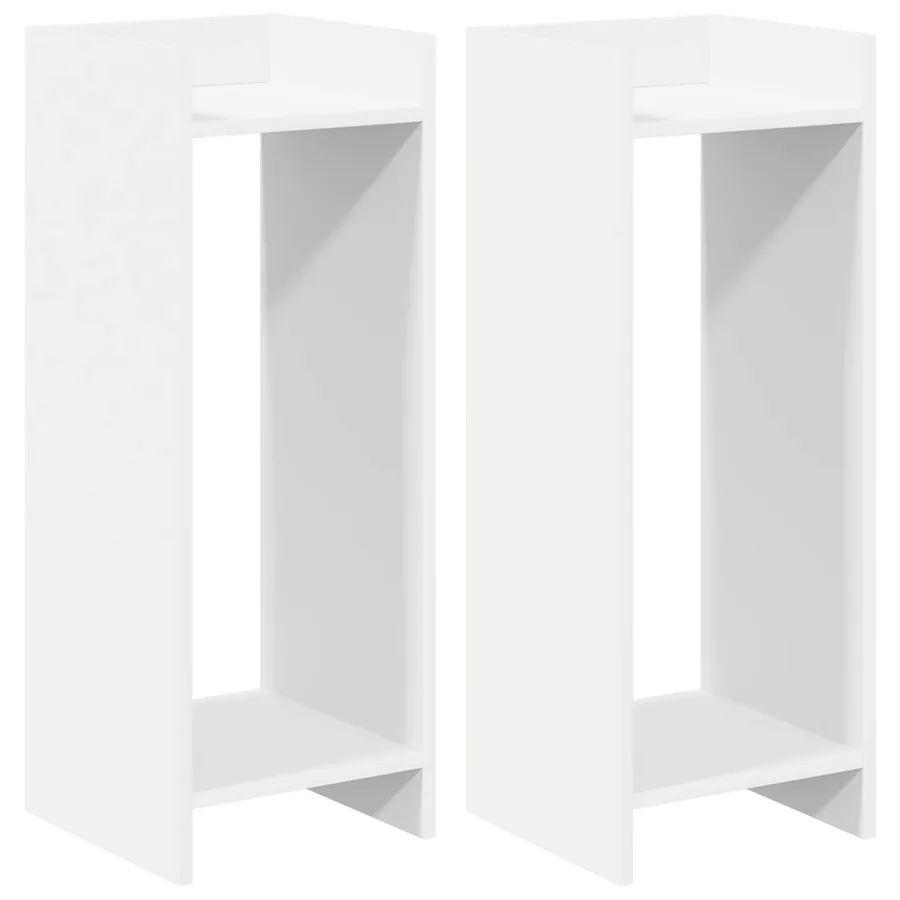 Support de Plante 2 pc Blanc 30 x 30 x 80 cm Bois d’ingénierie - 2