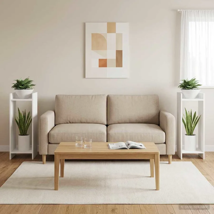 Support de Plante 2 pc Blanc 30 x 30 x 80 cm Bois d’ingénierie - 4