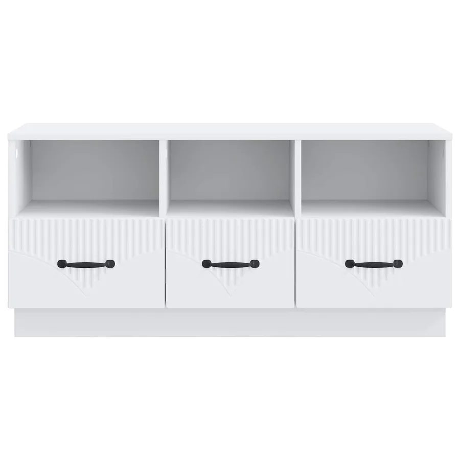 Meuble TV Blanc 102 x 34,5 x 47 cm Bois d'ingénierie - 6