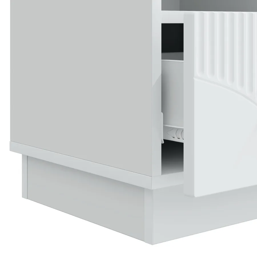 Meuble TV Blanc 102 x 34,5 x 47 cm Bois d'ingénierie - 9