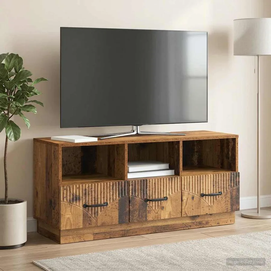 Meuble TV Bois ancien 102 x 34,5 x 47 cm Bois d'ingénierie - 4