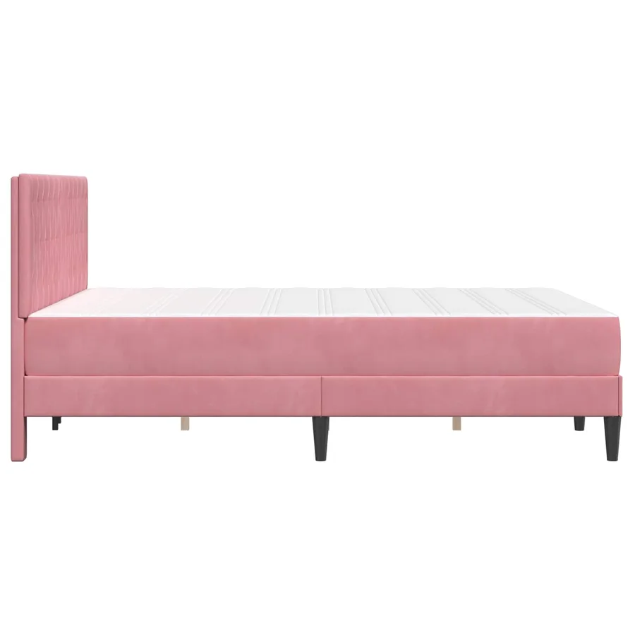 Cadre de lit avec matelas Rose 160 x 200 cm Velours - 7