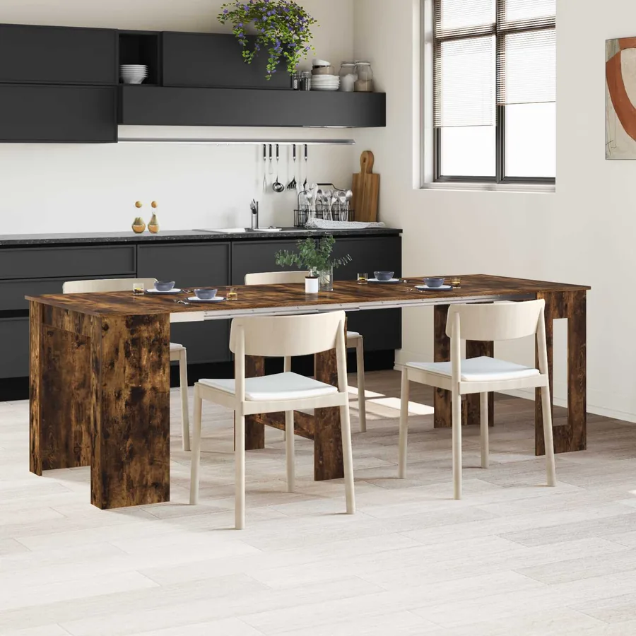 Table à dîner 240 x 85 x 75 cm Bois d'ingénierie Chêne fumé