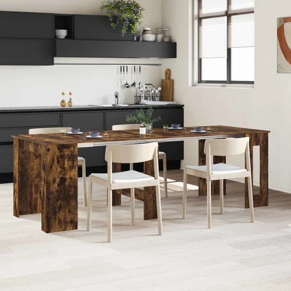 Table à dîner 240 x 85 x 75 cm Bois d'ingénierie Chêne fumé