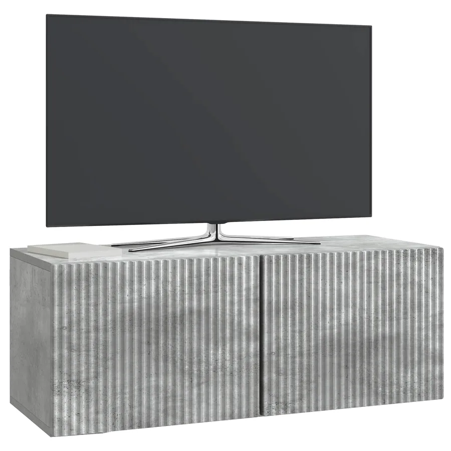 Meuble TV mural Gris béton 78,5 x 31 x 30 cm Bois d'ingénierie - 3
