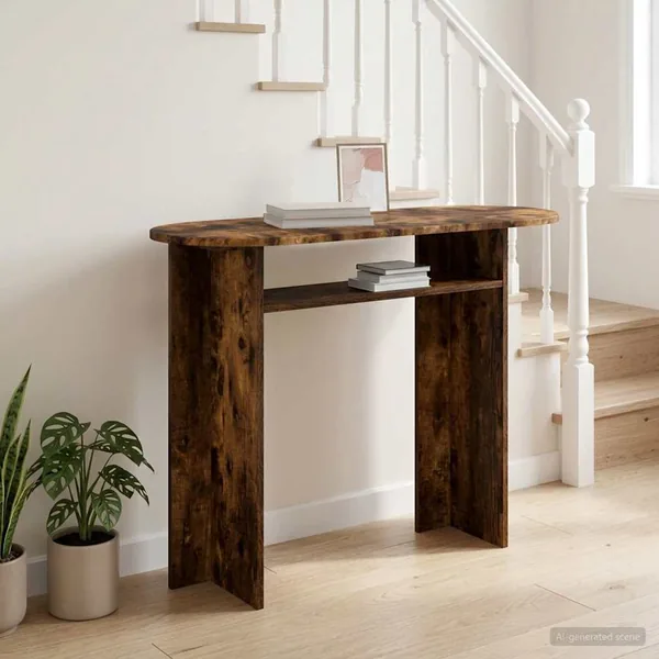Table console Chêne fumé 100 x 39,5 x 75 cm Bois d'ingénierie