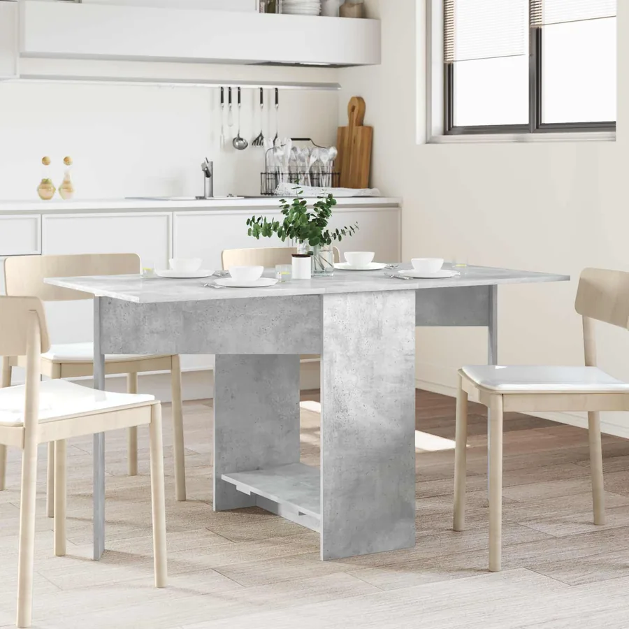 Table à dîner 138 x 70 x 73,5 cm Bois d'ingénierie Gris béton