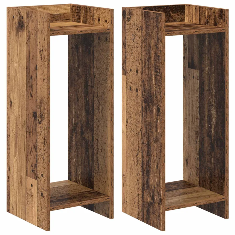 Support de Plante 2 pc Bois ancien 30 x 30 x 80 cm - 2
