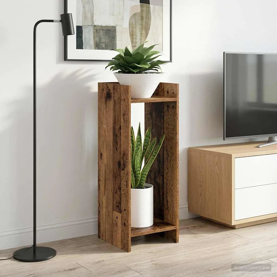 Support de Plante 2 pc Bois ancien 30 x 30 x 80 cm - 4