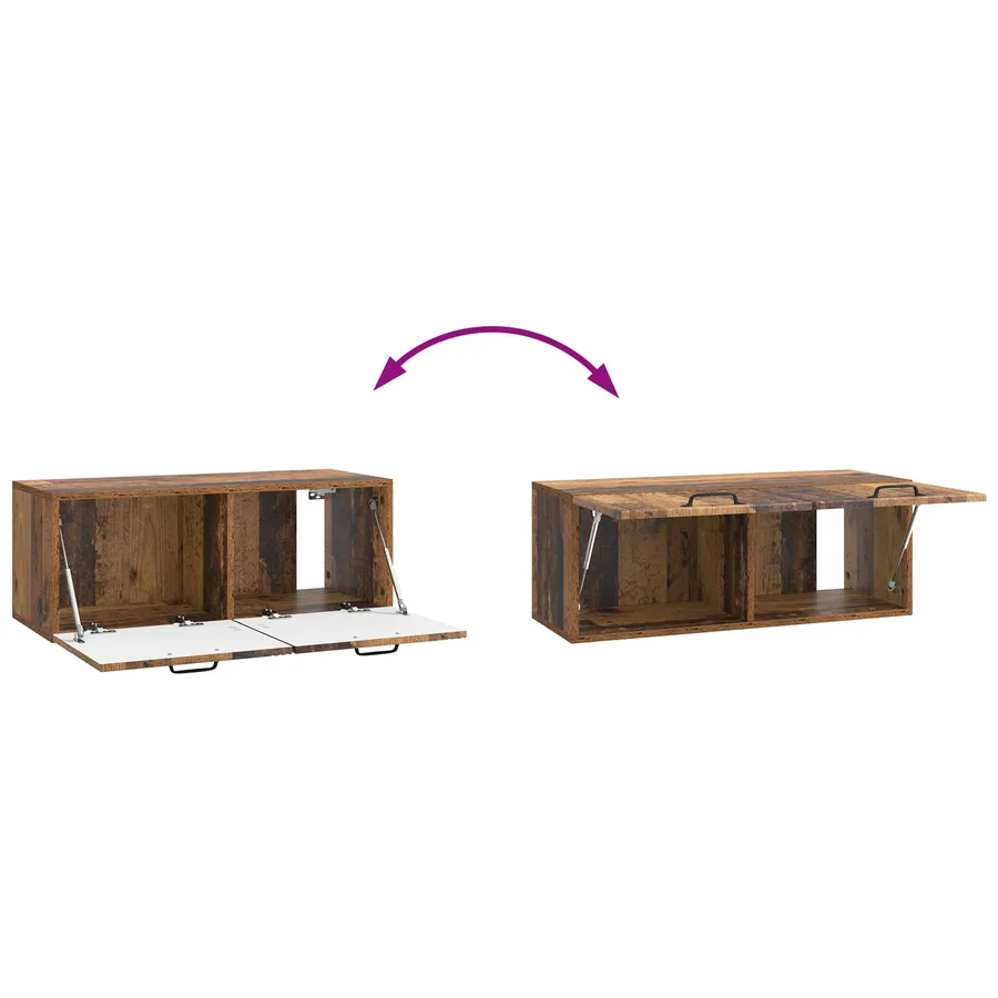 Meuble TV mural Bois ancien 78,5 x 31 x 30 cm Bois d'ingénierie - 10