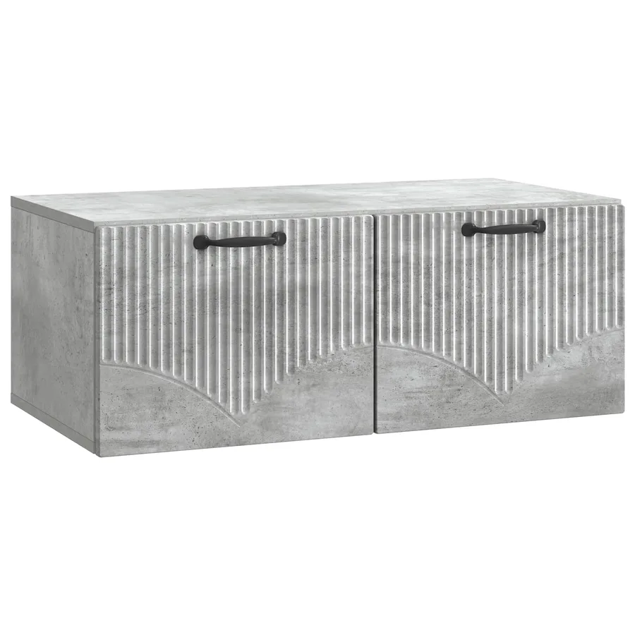 Meuble TV mural Gris béton 78,5 x 41 x 30 cm Bois d'ingénierie - 2