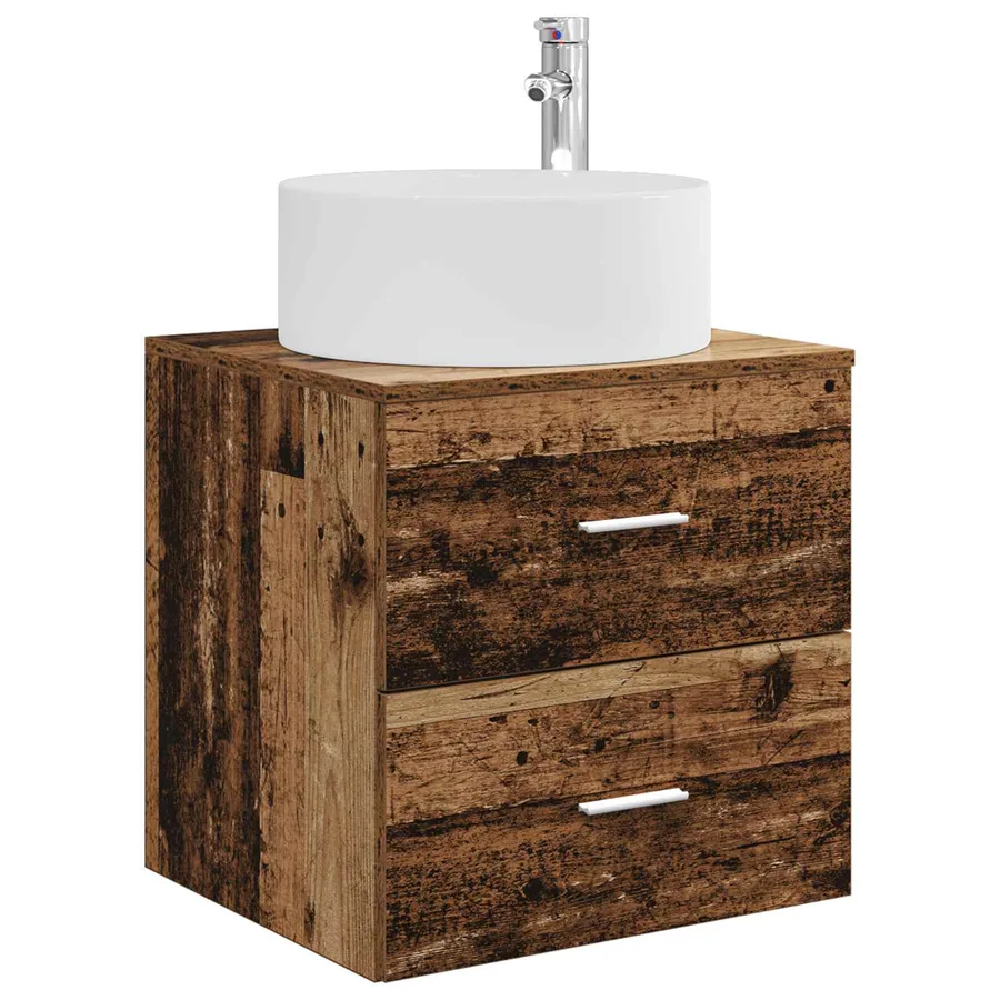 Vanité de lavabo mural Bois ancien 49,5 x 44,5 x 65,5 cm - 2