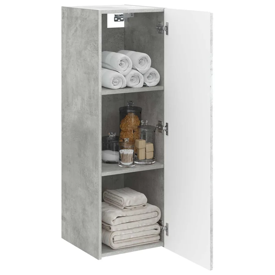 Cabinet de Salle de Bain Mural Gris béton 33 x 34,5 x 100 cm - 3