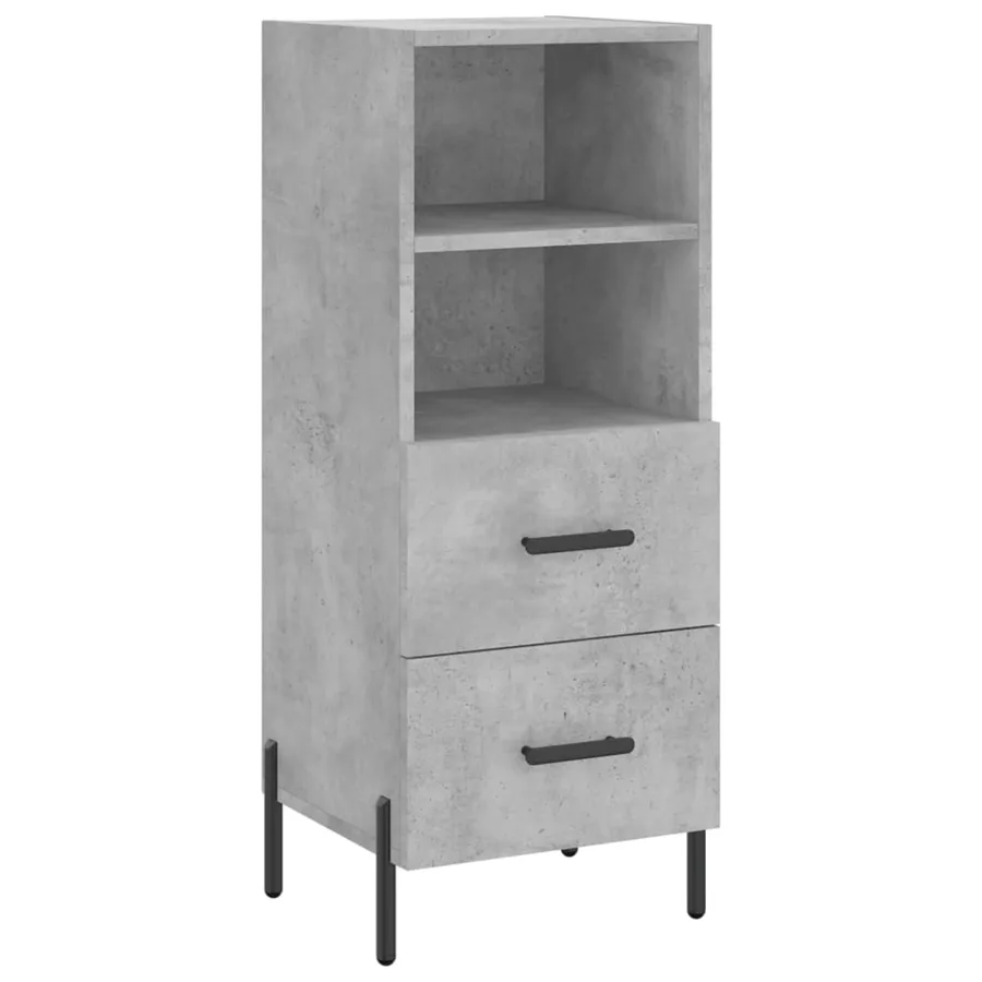 Buffet haut Gris béton 34,5x34x180 cm Bois d'ingénierie - 5