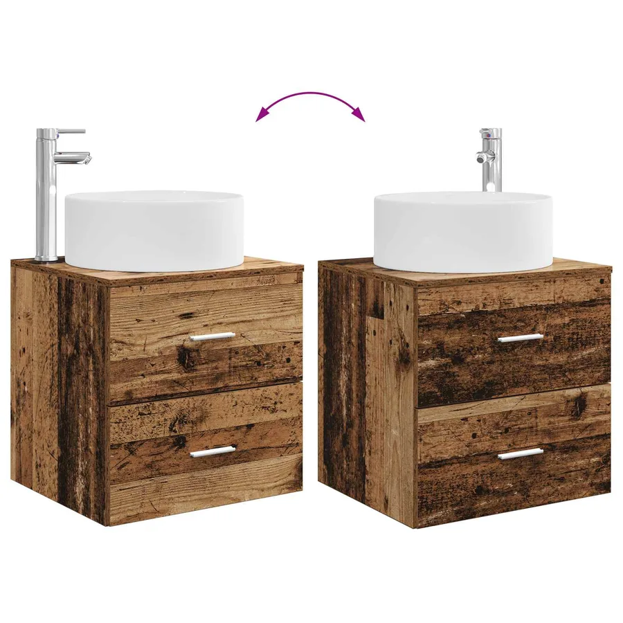 Ensemble de mobilier de salle de bain 5 pcs Bois ancien - 13