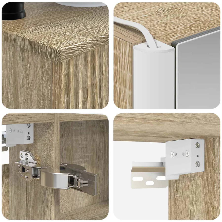 Ensemble de mobilier de salle de bain 6 pcs Chêne Sonoma - 8