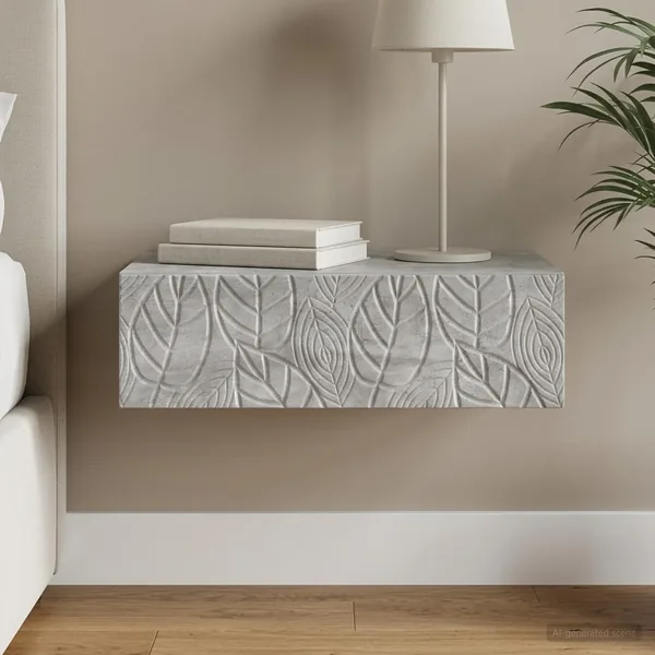 Table d'appoint murale Gris béton 87,5 x 34,5 x 17 cm