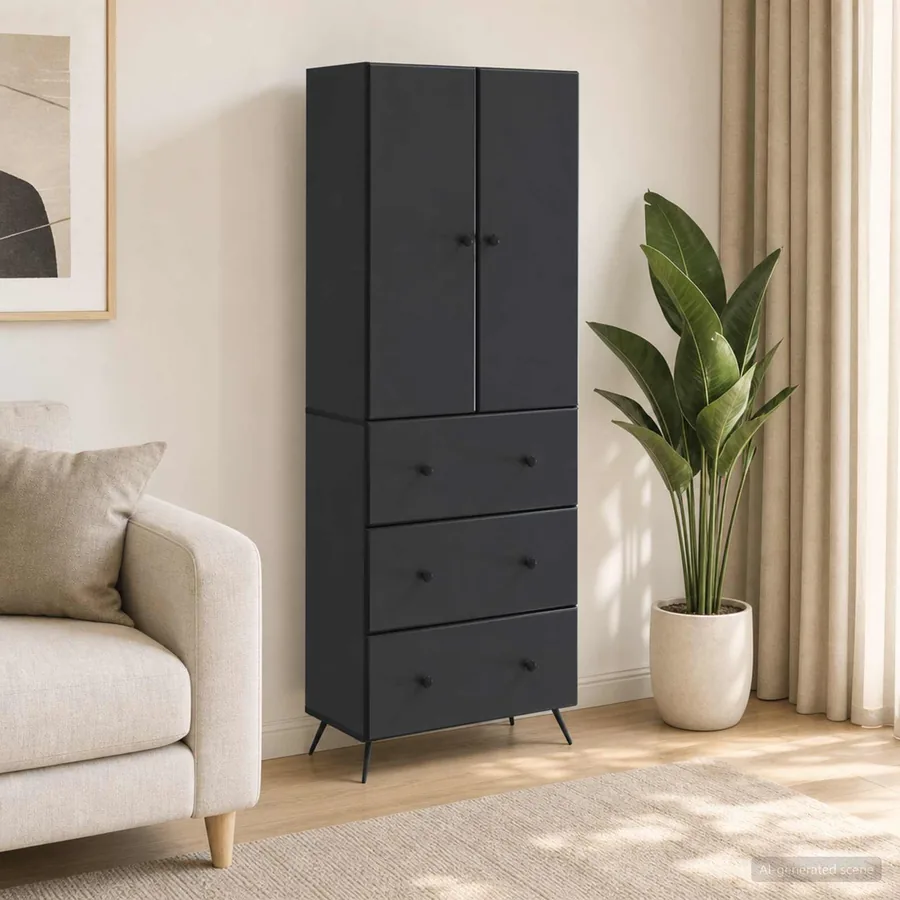 Ensemble de Meubles 2 pcs Noir 66 x 34,5 x 90 cm