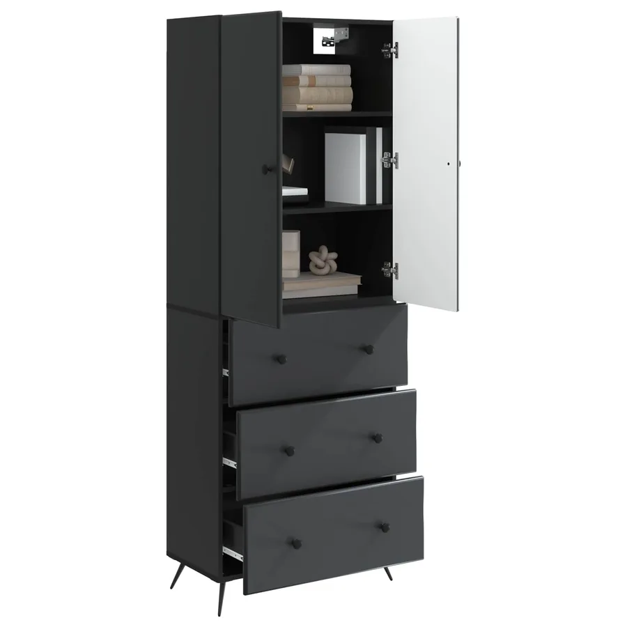 Ensemble de Meubles 2 pcs Noir 66 x 34,5 x 90 cm - 3