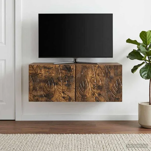 Meuble TV mural 59,5 x 41 x 30 cm Chêne fumé Bois d'ingénierie