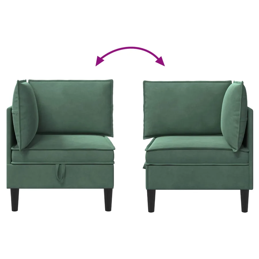 Sofa avec rangement Vert Mer Velours - 8