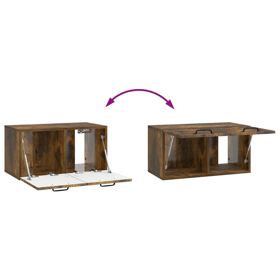 Meuble TV mural Chêne fumé 59,5 x 31 x 30 cm Bois d'ingénierie - 10