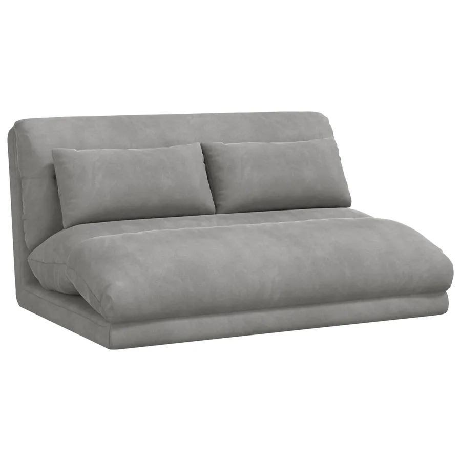 Fauteuil de sol ajustable Gris clair Velours - 2