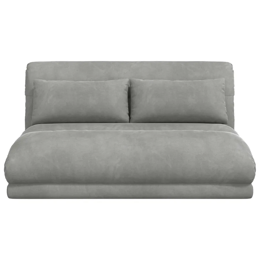Fauteuil de sol ajustable Gris clair Velours - 4